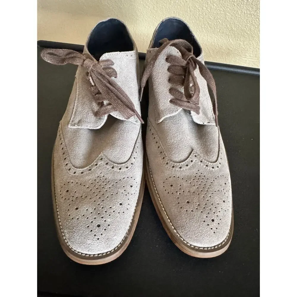 Joseph Abboud Suede Wingtip Oxford Dress Shoes Gray Leather Men’s Size 9.5